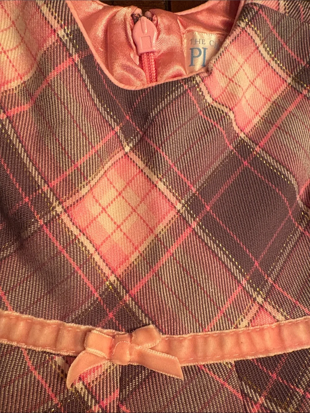 The Children's Place Pink Plaid Dress - 0-3 Months - Double Lining